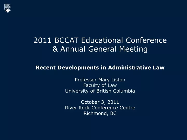 2011 bccat educational conference annual general