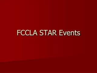 FCCLA STAR Events