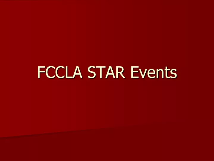 fccla star events