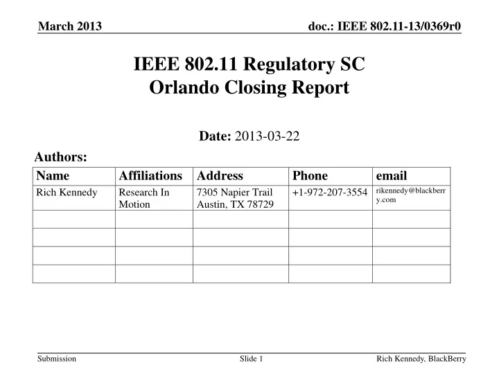 ieee 802 11 regulatory sc orlando closing report
