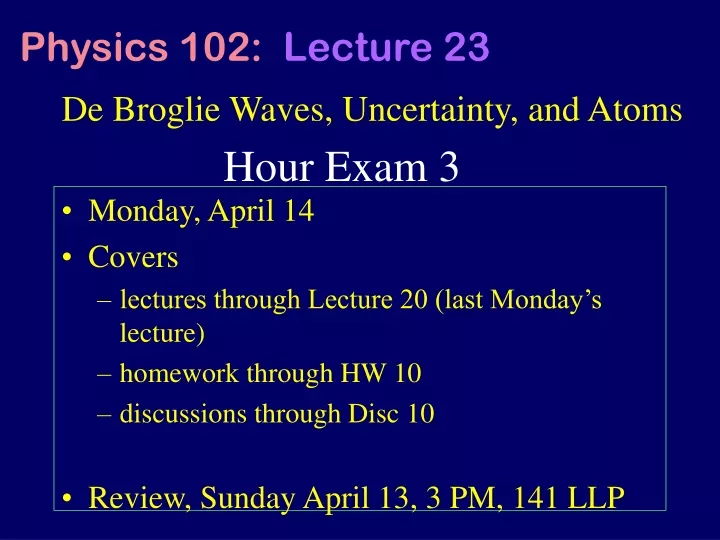 de broglie waves uncertainty and atoms