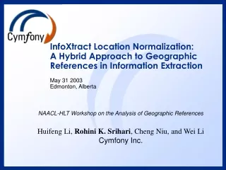 NAACL-HLT Workshop on the Analysis of Geographic References