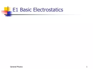 E1 Basic Electrostatics