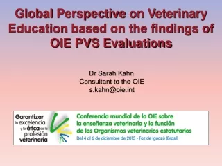 Global  Perspective  on Veterinary  Education  based on the findings of OIE PVS Evaluations