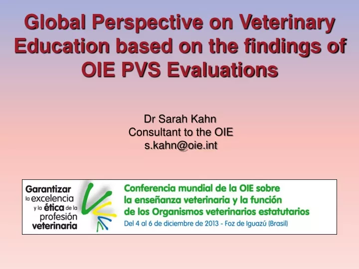 global perspective on veterinary education based