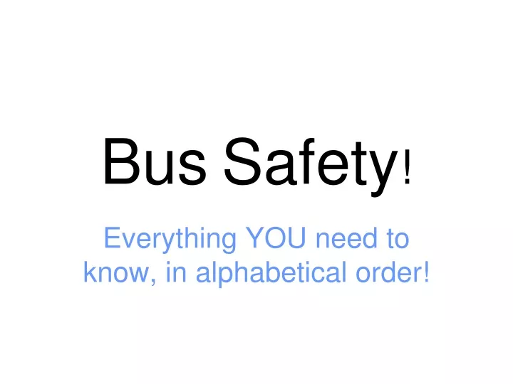 bus safety