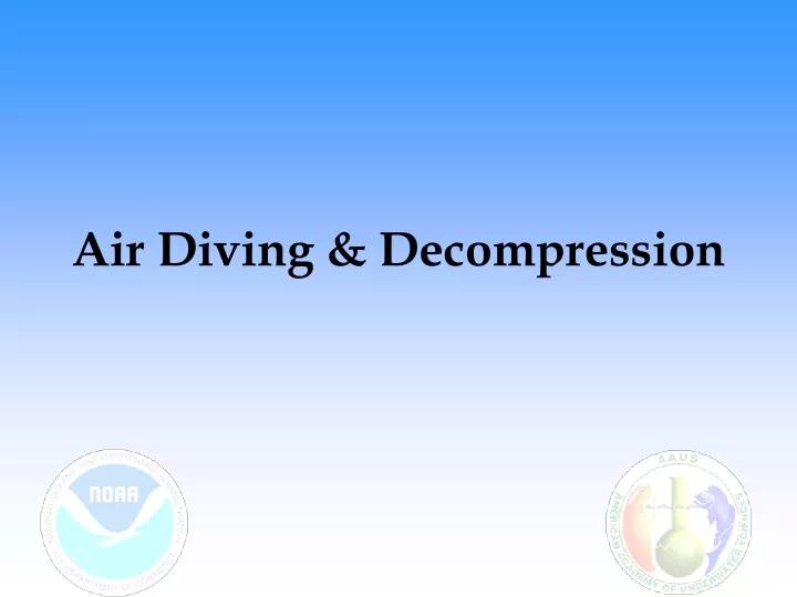 air diving decompression