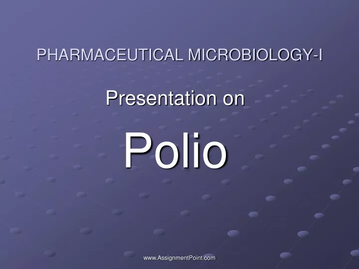 pharmaceutical microbiology i