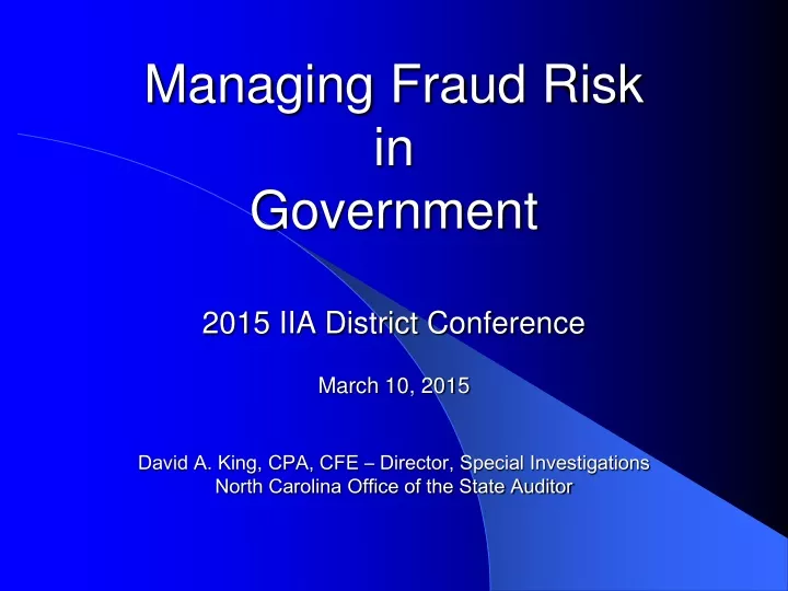 managing fraud risk in government 2015