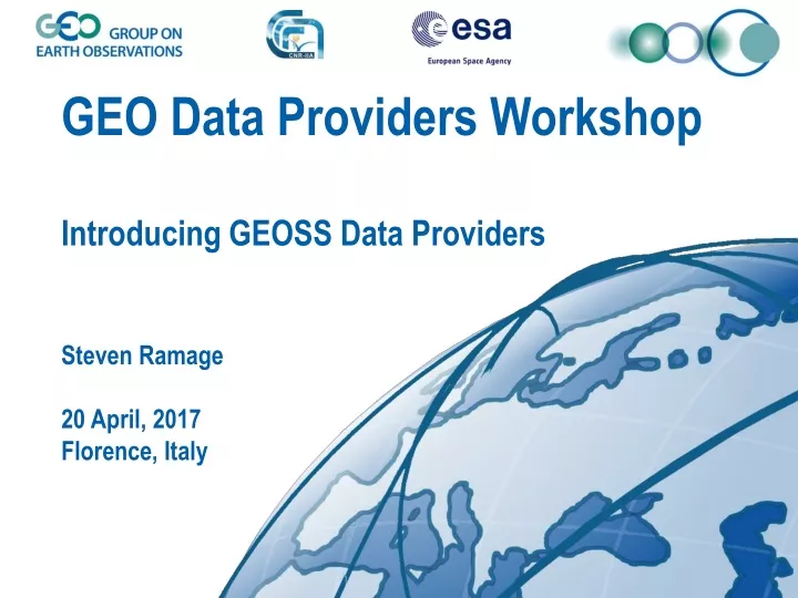 geo data providers workshop introducing geoss