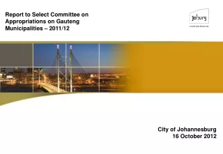 City of Johannesburg 16 October 2012