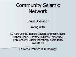 Community Seismic Network