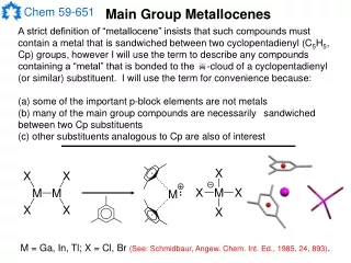 Main Group Metallocenes