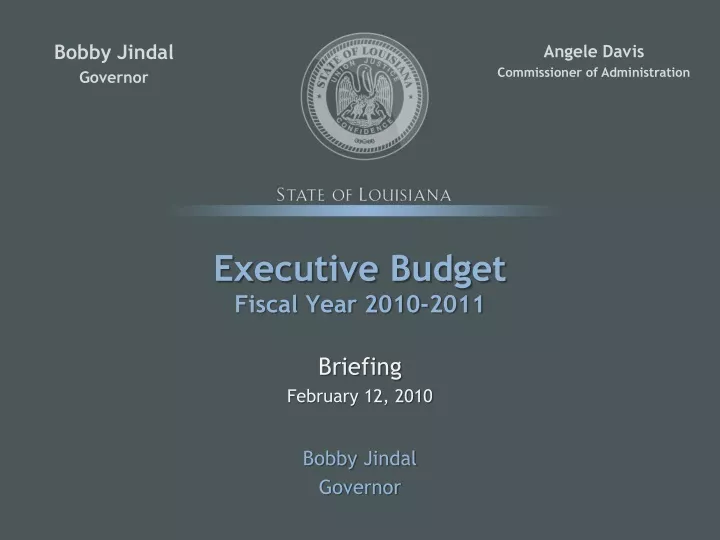 executive budget fiscal year 2010 2011