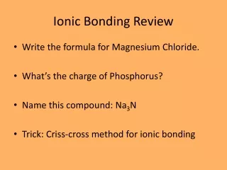 Ionic Bonding Review