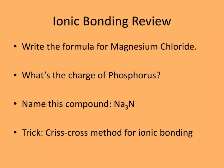 ionic bonding review