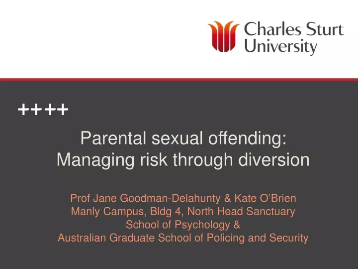 parental sexual offending managing risk through