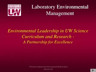 Environmental Leadership in UW Science Curriculum and Research - A Partnership for Excellence
