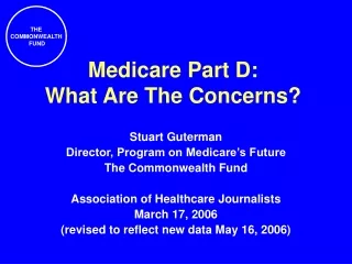 Medicare Part D: What Are The Concerns?