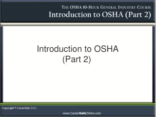 Introduction to OSHA (Part 2)