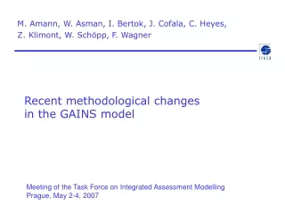 Recent methodological changes  in the GAINS model