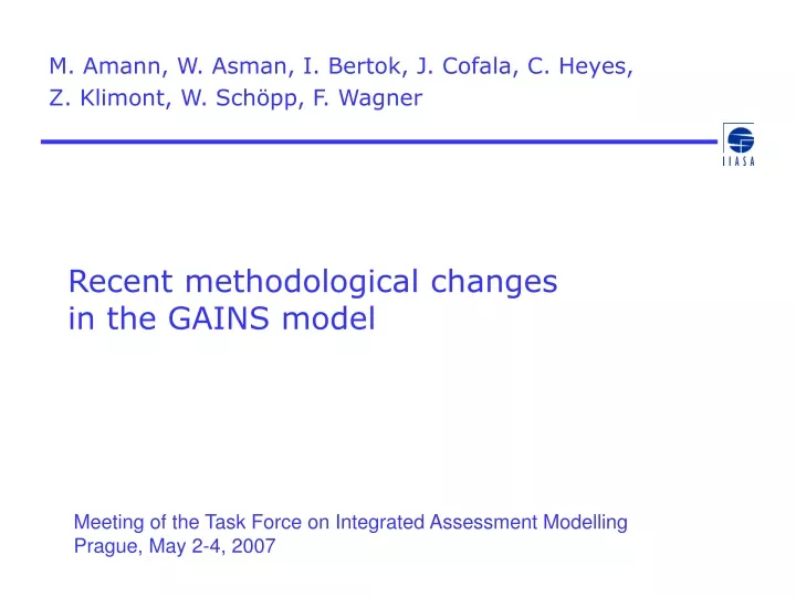 recent methodological changes in the gains model