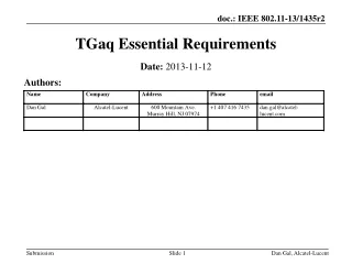 TGaq Essential Requirements