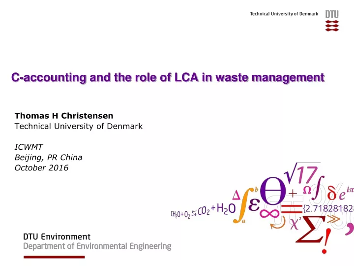 c accounting and the role of lca in waste management
