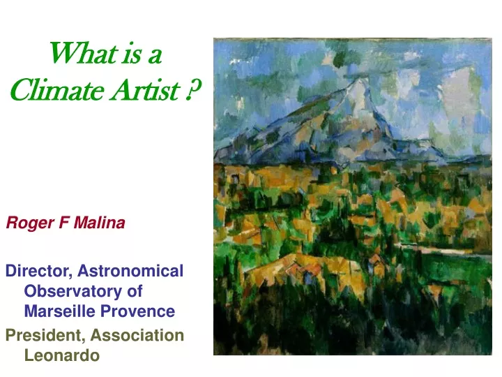 what is a climate artist