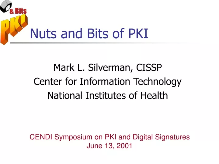 mark l silverman cissp center for information technology national institutes of health