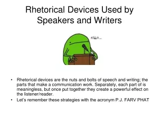 Rhetorical Devices Used by Speakers and Writers