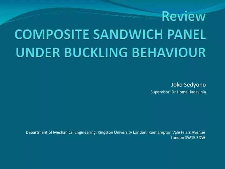review composite sandwich panel under buckling behaviour