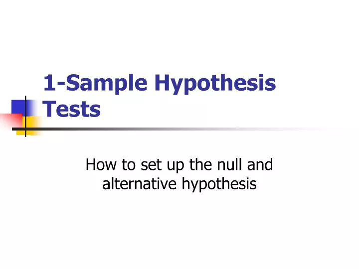 1 sample hypothesis tests
