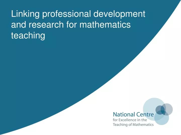 linking professional development and research