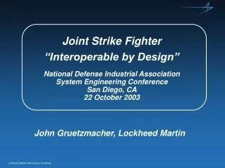 John Gruetzmacher, Lockheed Martin