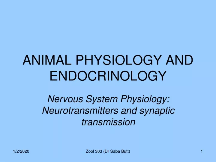 animal physiology and endocrinology