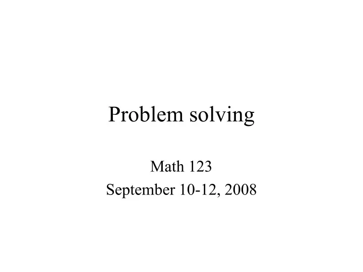 problem solving