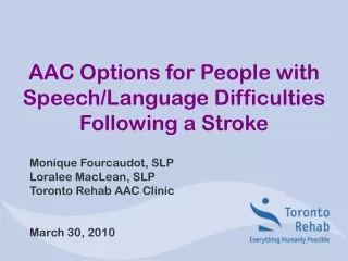 AAC Options for People with Speech/Language Difficulties Following a Stroke