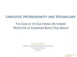 Linguistic  Heterogeneity and Vocabulary