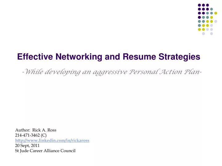 effective networking and resume strategies