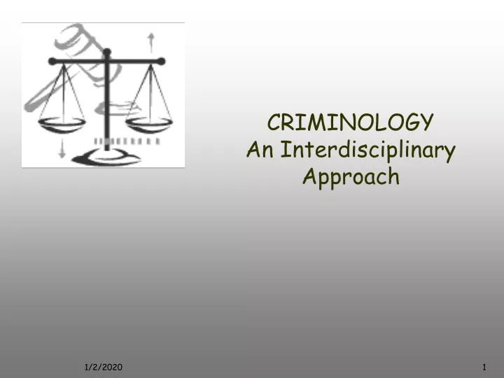 criminology an interdisciplinary approach