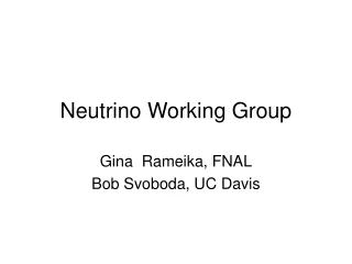 Neutrino Working Group