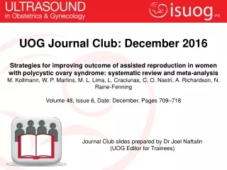 UOG Journal Club: December 2016