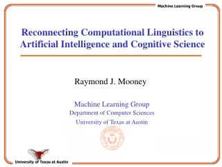 Reconnecting Computational Linguistics to Artificial Intelligence and Cognitive Science