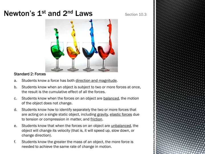 newton s 1 st and 2 nd laws