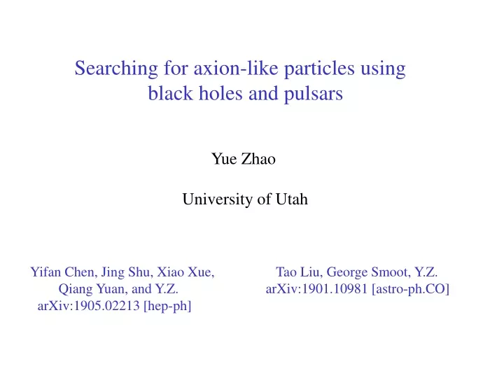 searching for axion like particles using black