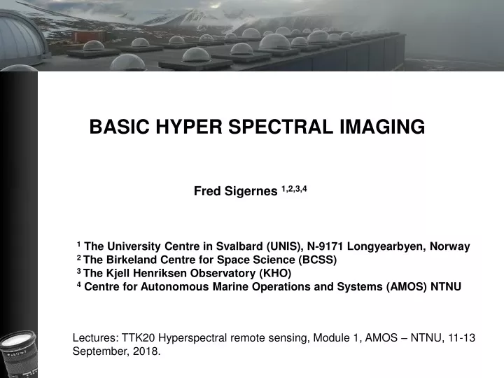basic hyper spectral imaging