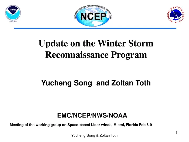 update on the winter storm reconnaissance program