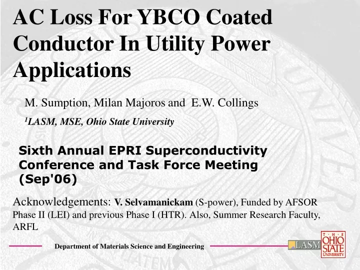 ac loss for ybco coated conductor in utility power applications