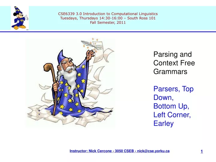 parsing and context free grammars parsers